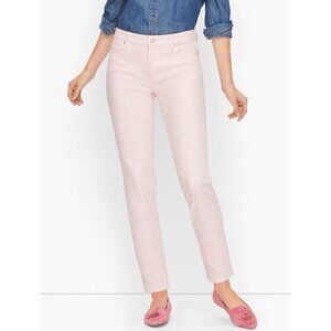 Talbots Womens Curvy Slim Ankle Jeans Sz 14P 14 Petite Pale Pink Stretch Denim